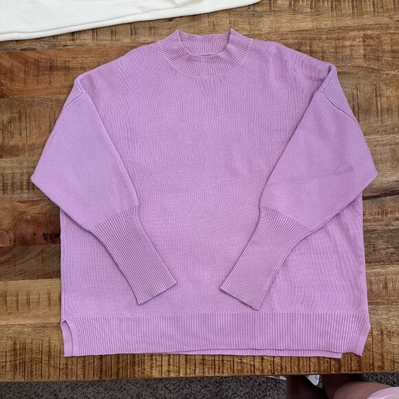 Shop the Mint Mock Neck Oversized Sweater S Purple - Picture 2 of 8